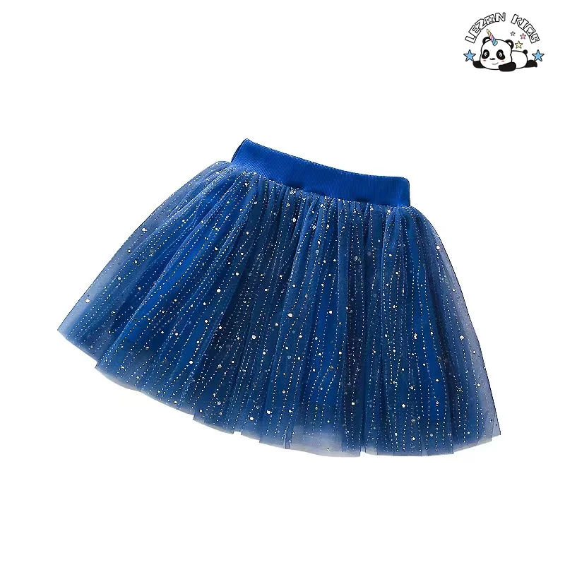 LEZONKIDS - Colors Sizes Customization Shining Sequins Ruffled Tulle for Children Skirt Dress